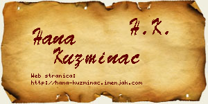 Hana Kuzminac vizit kartica